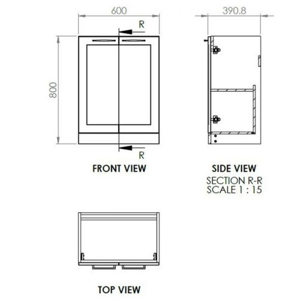 Moods Maybank 600 Matt White Floor Standing Vanity Unit and Basin #4