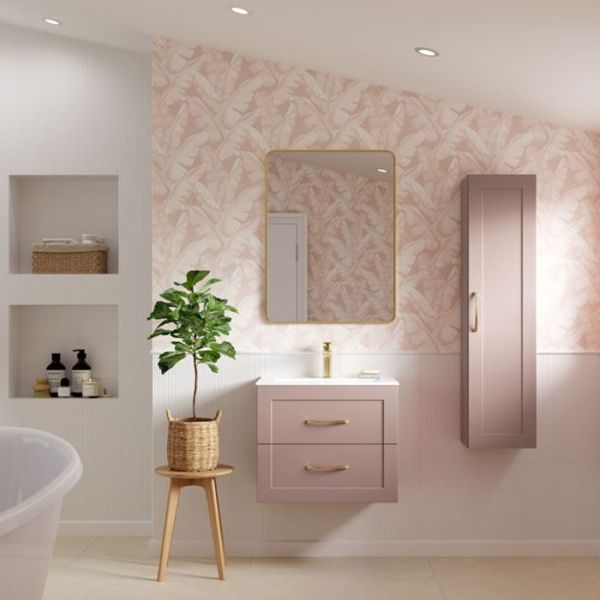 Moods Maybank 600 Matt Peony Wall Hung Vanity Unit and Basin #2