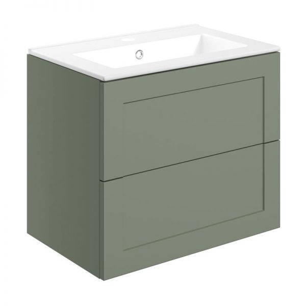 Moods Maybank 600 Reed Green Wall Hung Vanity Unit and Basin