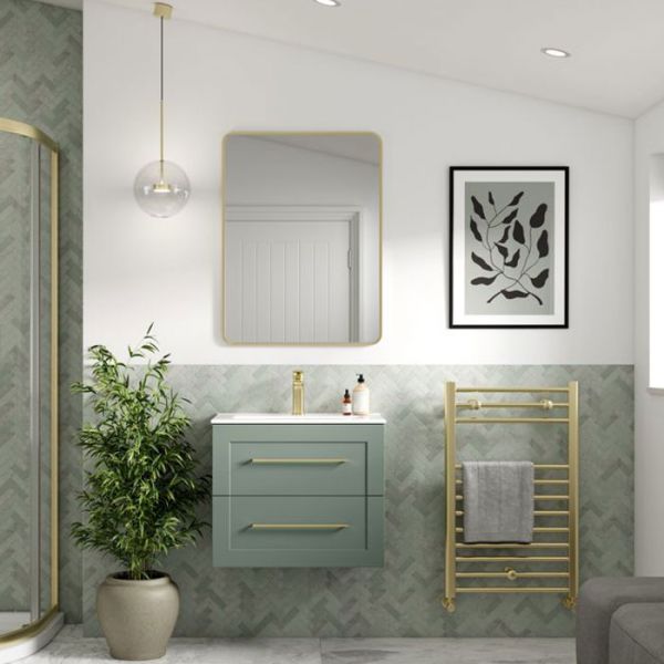 Moods Maybank 600 Reed Green Wall Hung Vanity Unit and Basin #2