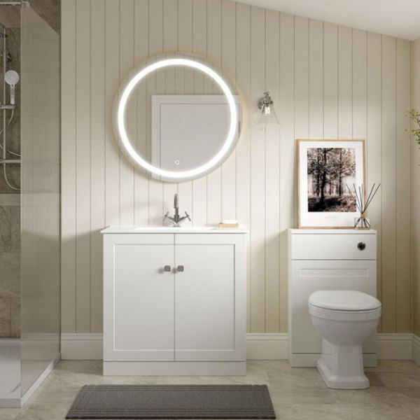 Moods Maybank 800 Matt White Floor Standing Vanity Unit and Basin #2