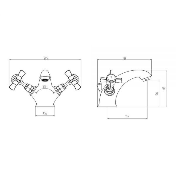 Moods Milbank Chrome Mono Basin Mixer Tap with Waste #3