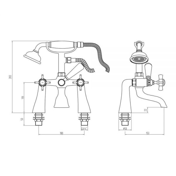 Moods Milbank Chrome Bath Shower Mixer Tap #2