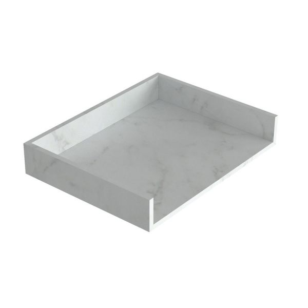 Moods Nature 800mm White Marble Wall Hung Basin Shelf With Brushed Bronze Bottle Trap #2