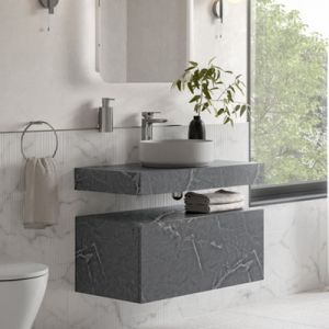 Moods Nature 600mm Grey Marble Wall Hung Storage Drawer