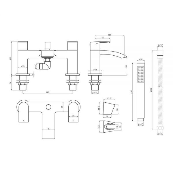 Moods Pecos Chrome Bath Shower Mixer Tap #2