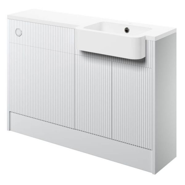 Moods Surface Matt White 1242mm Basin and WC Unit Pack RH