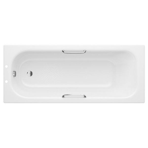 Moods Single Ended Slip Resistant Steel Bath 1700 x 700mm with Grips and 2TH