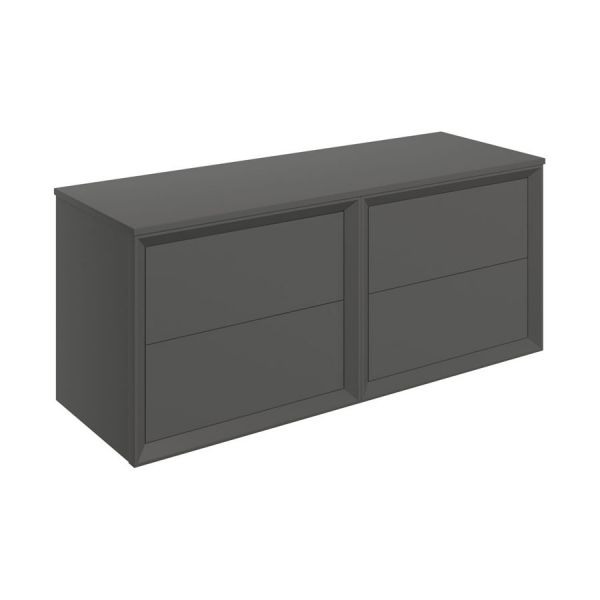 Moods Stream Matt Clay 1200 Wall Mounted Vanity Unit and Worktop