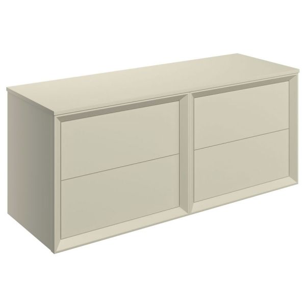 Moods Stream Matt Cotton 1200 Wall Mounted Vanity Unit and Worktop