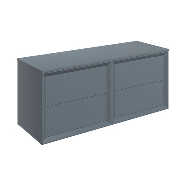 Moods Stream Matt Storm Blue 1200 Wall Mounted Vanity Unit and Worktop