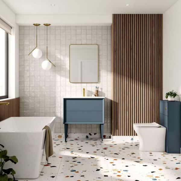 Moods Stream Matt Storm Blue 500 Toilet Unit #2