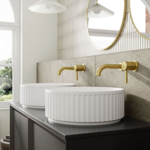 Moods Stream Matt Clay 600 Wall Mounted Vanity Unit and Worktop #3