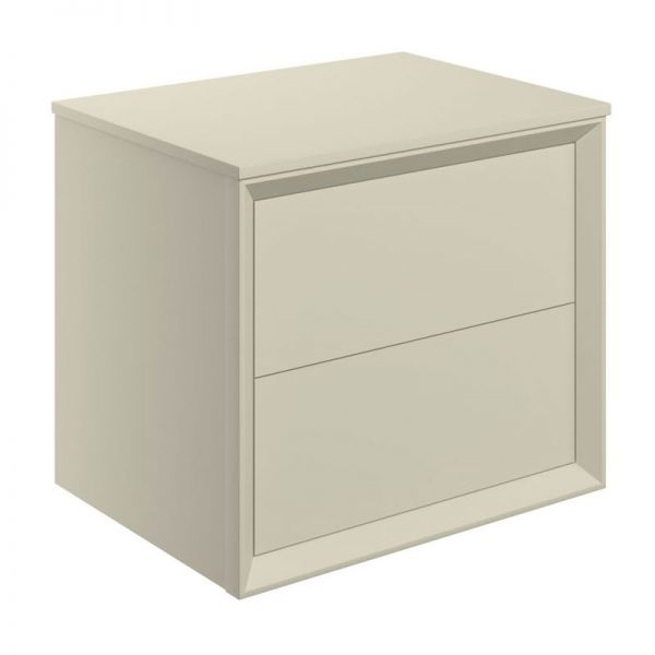 Moods Stream Matt Cotton 600 Wall Mounted Vanity Unit and Worktop