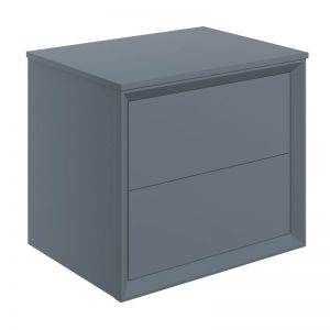 Moods Stream Matt Storm Blue 600 Wall Mounted Vanity Unit and Worktop