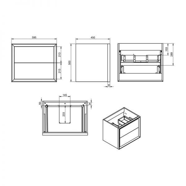 Moods Stream Matt Clay 600 Wall Mounted Vanity Unit and Basin #2