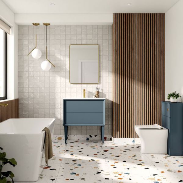 Moods Stream Matt Storm Blue 800 Wall Mounted Vanity Unit and Basin #2
