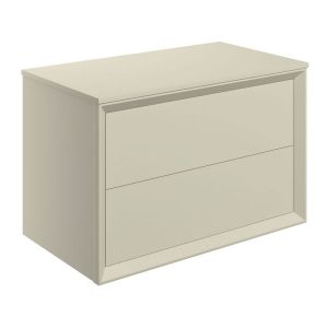 Moods Stream Matt Cotton 800 Wall Mounted Vanity Unit and Worktop