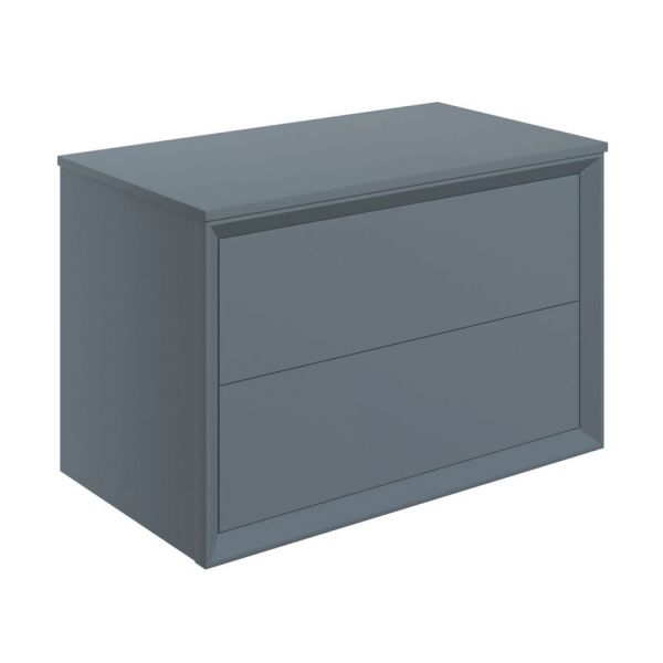 Moods Stream Matt Storm Blue 800 Wall Mounted Vanity Unit and Worktop