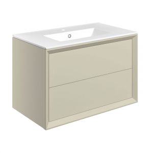 Moods Stream Matt Cotton 800 Wall Mounted Vanity Unit and Basin