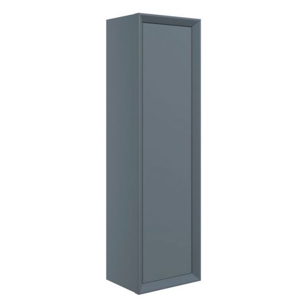 Moods Stream Matt Storm Blue Wall Hung Tall Bathroom Storage Unit