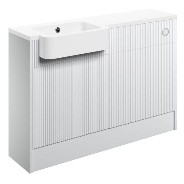 Moods Surface Matt White 1242mm Basin and WC Unit Pack LH