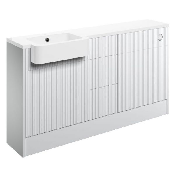 Moods Surface Matt White 1542mm Basin and WC Unit Pack LH