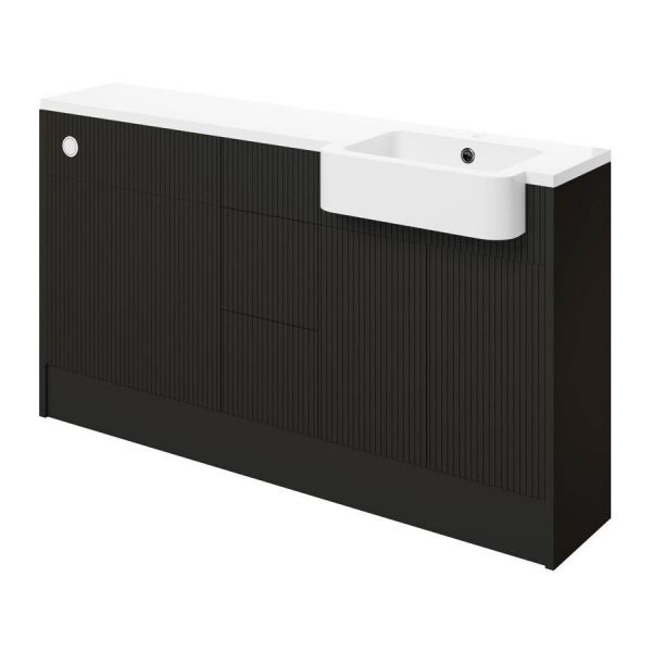 Moods Surface Graphite Grey 1542mm Basin and WC Unit Pack RH