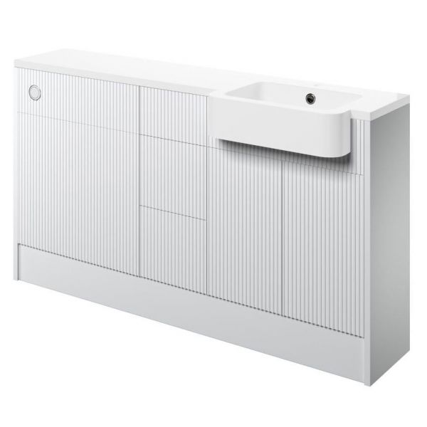 Moods Surface Matt White 1542mm Basin and WC Unit Pack RH