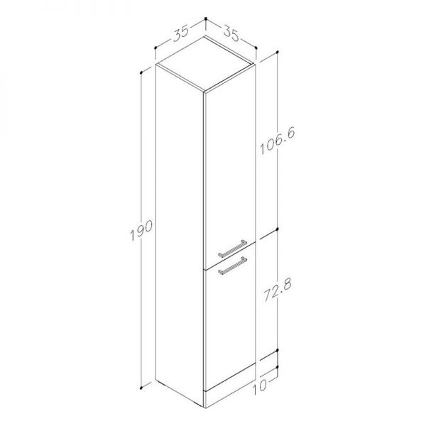 Moods Tempus Oak 350 Tall 2 Door Floor Standing Bathroom Storage Unit #2