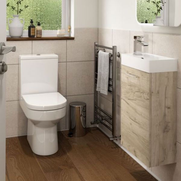 Moods Tempus 400 Oak Wall Hung Vanity Unit and Basin #2