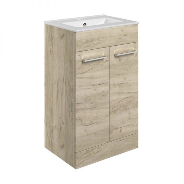 Moods Tempus Oak 500 Floor Standing Unit and Basin
