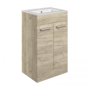 Moods Tempus Oak 500 Floor Standing Unit and Basin