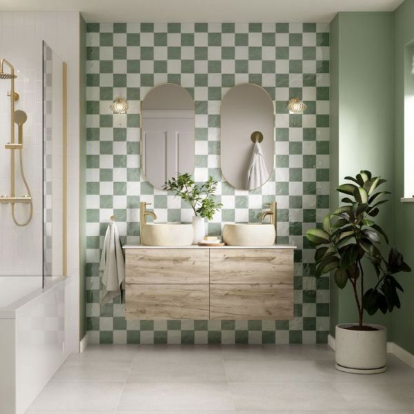 Moods Tempus Oak 500 Wall Mounted Unit and Basin #2