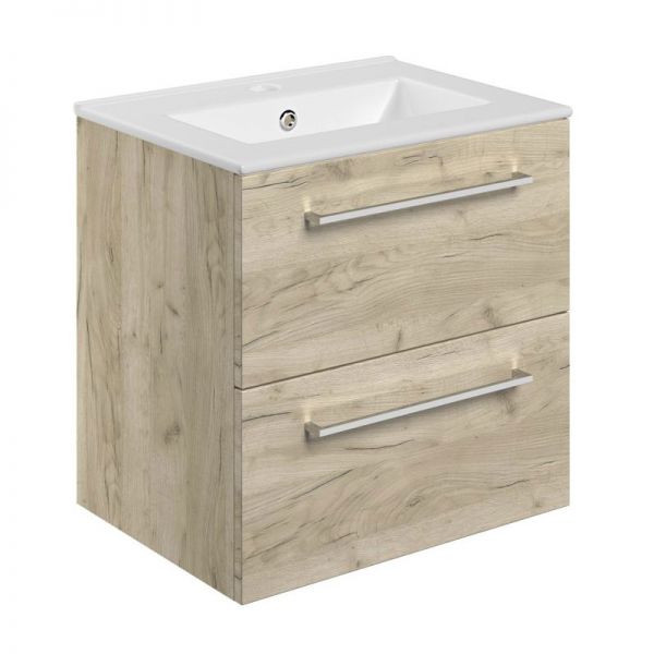 Moods Tempus Oak 500 Wall Mounted Unit and Basin