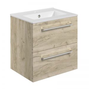 Moods Tempus Oak 500 Wall Mounted Unit and Basin