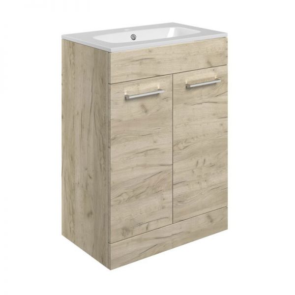 Moods Tempus Oak 600 Floor Standing Unit and Basin