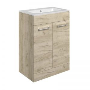 Moods Tempus Oak 600 Floor Standing Unit and Basin