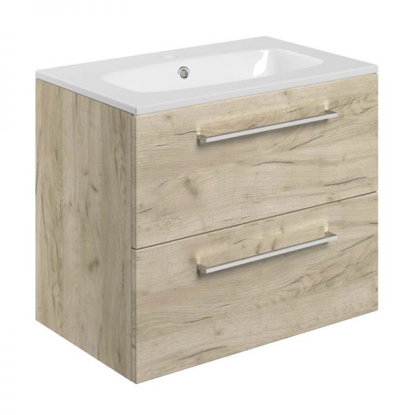 Moods Tempus Oak 600 Wall Mounted Unit and Basin