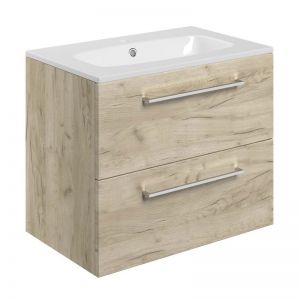 Moods Tempus Oak 600 Wall Mounted Unit and Basin