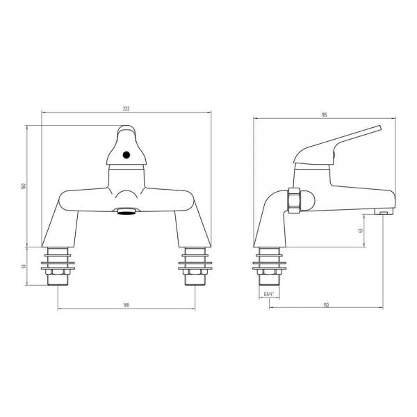 Moods Thornaby Chrome Bath Filler Tap #2