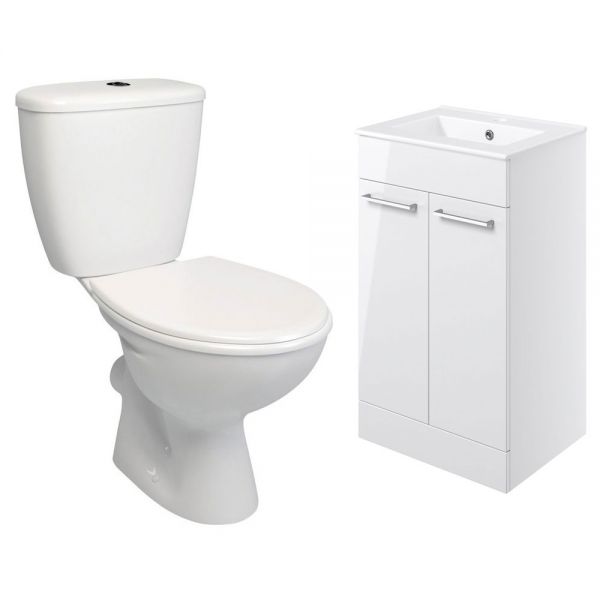Moods Trade Toilet and 500mm Basin Unit Bathroom Suite