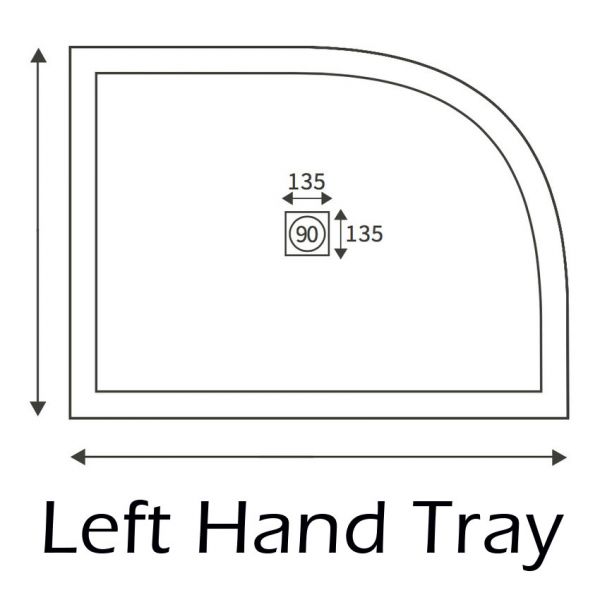 Moods Reflex 25mm Ultraslim Left Hand Offset Quadrant Shower Tray 1200 x 900mm #2