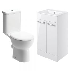 Moods Veneto Toilet and 600mm Basin Unit Bathroom Suite