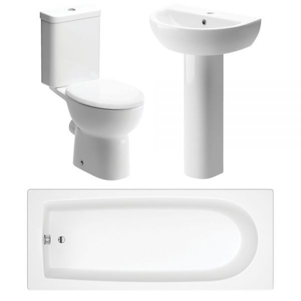 Moods Veneto Toilet, Basin and 1800 Bath Bathroom Suite