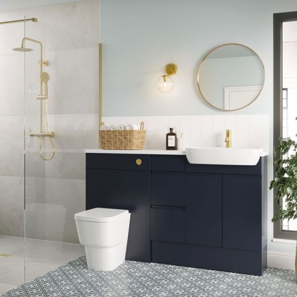 Moods Wembury Indigo Blue 1242mm Basin and WC Unit Pack RH #2