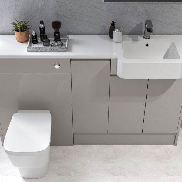 Moods Wembury Pearl Grey 1242mm Basin and WC Unit Pack RH #2