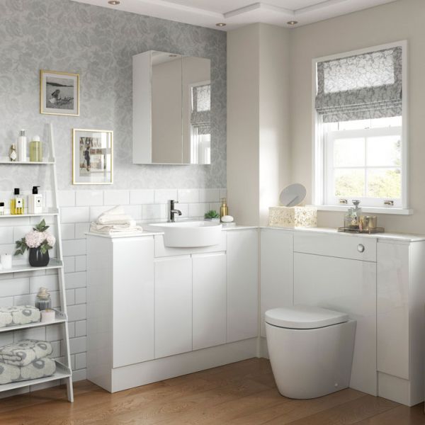 Moods Wembury White Gloss 1242mm Basin and WC Unit Pack RH #2
