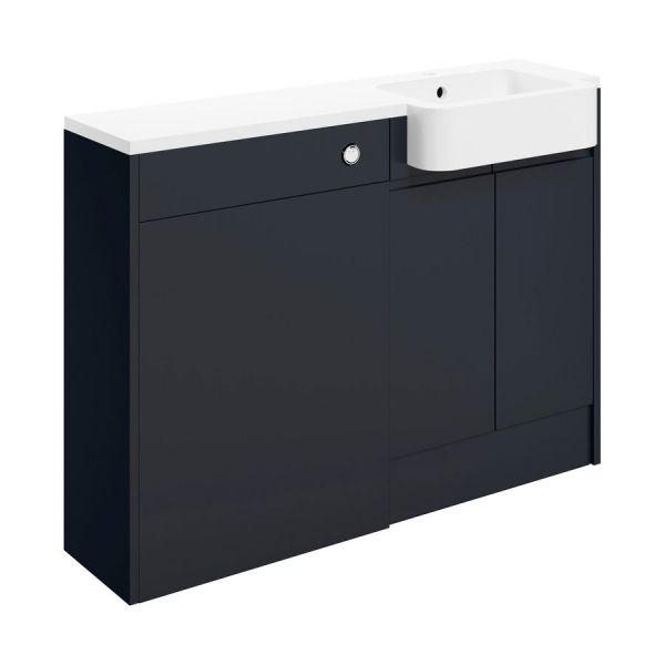 Moods Wembury Indigo Blue 1242mm Basin and WC Unit Pack RH