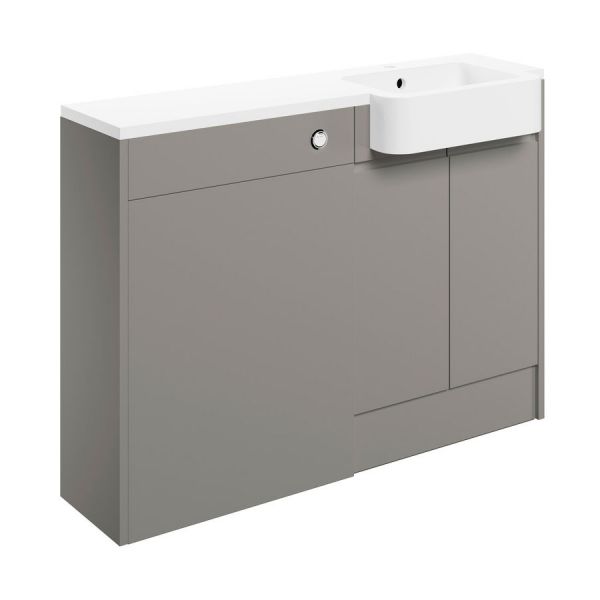Moods Wembury Pearl Grey 1242mm Basin and WC Unit Pack RH